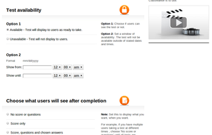 Just some of the many Quiz maker settings
