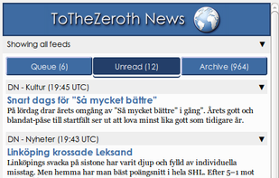 The web interface in action, in the Firefox sidebar