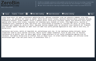 ZeroBin screenshot 1