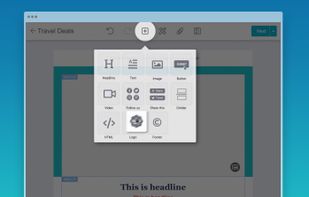 Drag-and-Drop email editor
Drag and drop easily text, call to action, or block section. Upload and place your photo quickly then adjust and order your layout in few click. Finally use our tool to preview the result.

