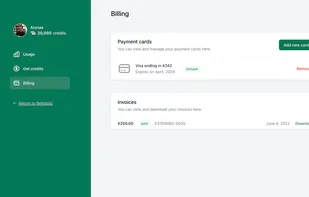 Users can manage their billing details and see/download their invoices