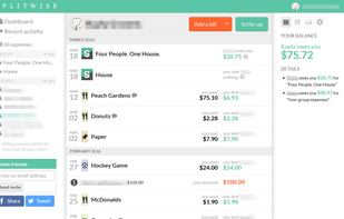Splitwise screenshot 1