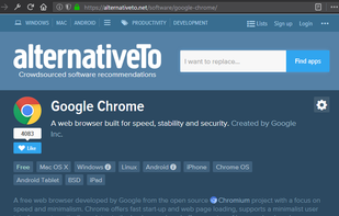 AlternativeTo Search screenshot 1