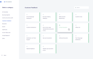 A lot of ready-made survey templates