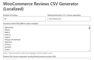 WooCommerce Reviews CSV Generator