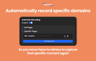 Automatically record specific domains