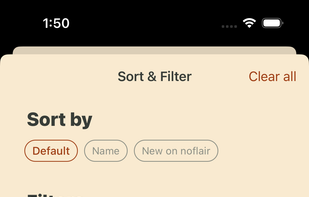 Extensive filter options