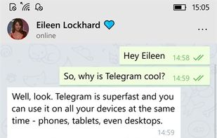One-to-one chat in Unigram for Windows Mobile