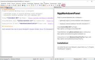 MarkdownPanel for Notepad++ screenshot 1
