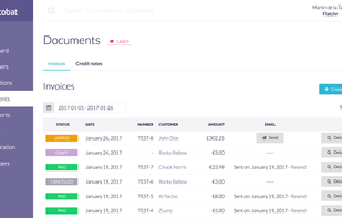 Automate your accounting.
Generate and send compliant invoices & tax receipts.