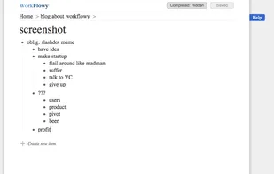 Workflowy screenshot 3