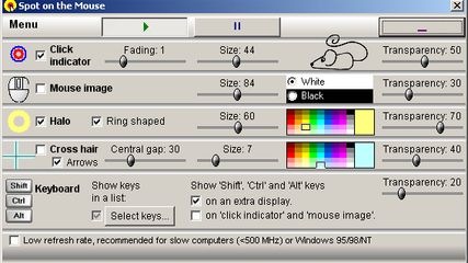 Windows 2000/XP/Vista/7 main window
