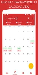 Calendar view for track your history.
