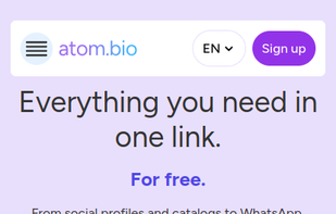 atom.bio offers unlimited links, WhatsApp integration, Google Maps, forms, reviews, and analytics—making it one of the best link in bio tools for businesses and entrepreneurs who want a professional online presence in minutes.