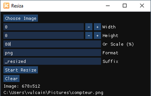 Options of the software