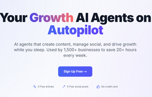Your Growth AI Agents on Autopilot
AI agents that create content, manage social, and drive growth while you sleep. Used by 1,500+ businesses to save 20+ hours every week.