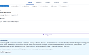 AI suggestion on project charter