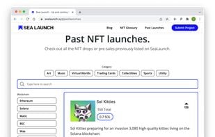sealaunch.xyz past launches to search for recent NFT projects to invest.