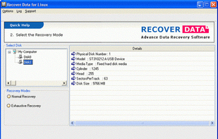 Recover Data for Linux screenshot 1