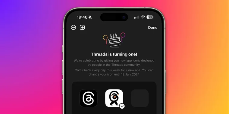 Meta's Threads celebrates first anniversary with custom icons image