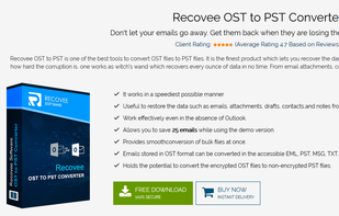 Recovee OST To PST Converter Software screenshot 1