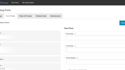 The form builder uses an easy drag-and-drop interface.