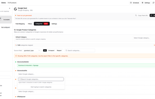 Map to Google product categories