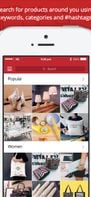 Search for products around you using keywords, categories and #hashtags!