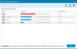 Free RAW Partition Recovery screenshot 1