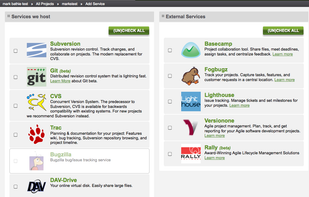 Git, Subversion, Trac, Bugzilla, Rally, etc