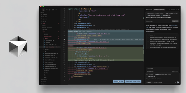 Cursor 1.2 adds agent-generated to-dos, queued tasks, and merge conflict help