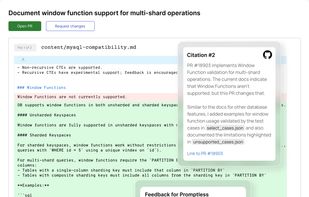 Review with Citations
Every documentation change includes citations showing exactly where information came from. Review the reasoning, provide feedback, or edit in-line before publishing.