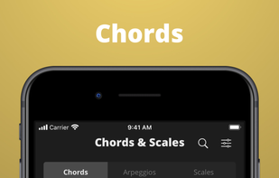 A huge interactive chords library. See and hear notes or intervals.