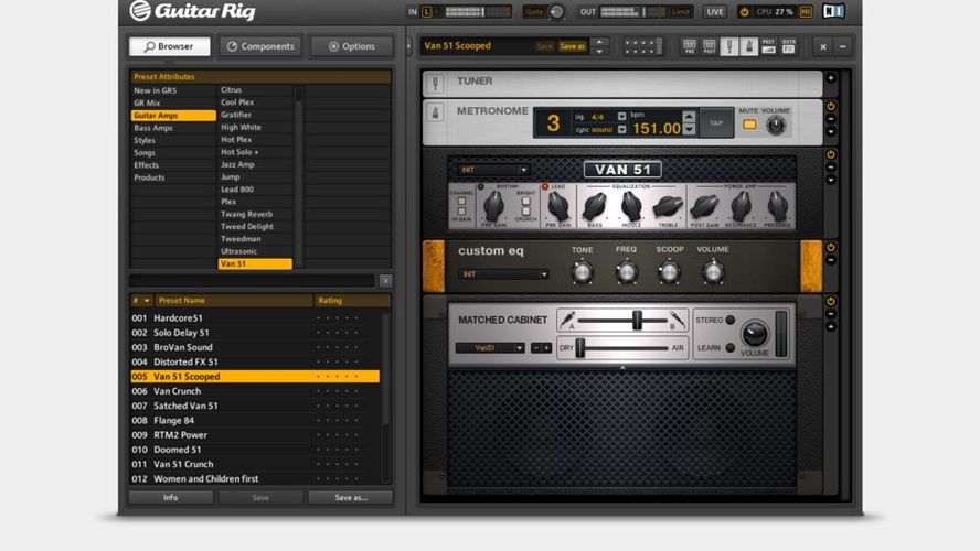 Guitar Rig Legendary guitar and bass amplifiers modeled with award