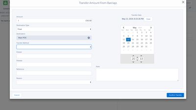 Transfer money interface