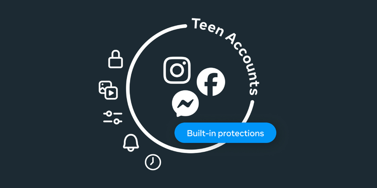 Meta reinforces teen accounts on Instagram, and expands them to Facebook and Messenger image