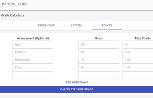 Calculate grades based on points