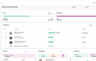 Cloud based property management dashboard that shows full rental incomes as well as expenses.