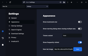 Settings - Appearance
