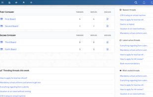 Screenshot of a ArmorForums private forum.