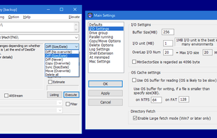 Main Settings - I/O Settings