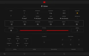 D&D Character Screen