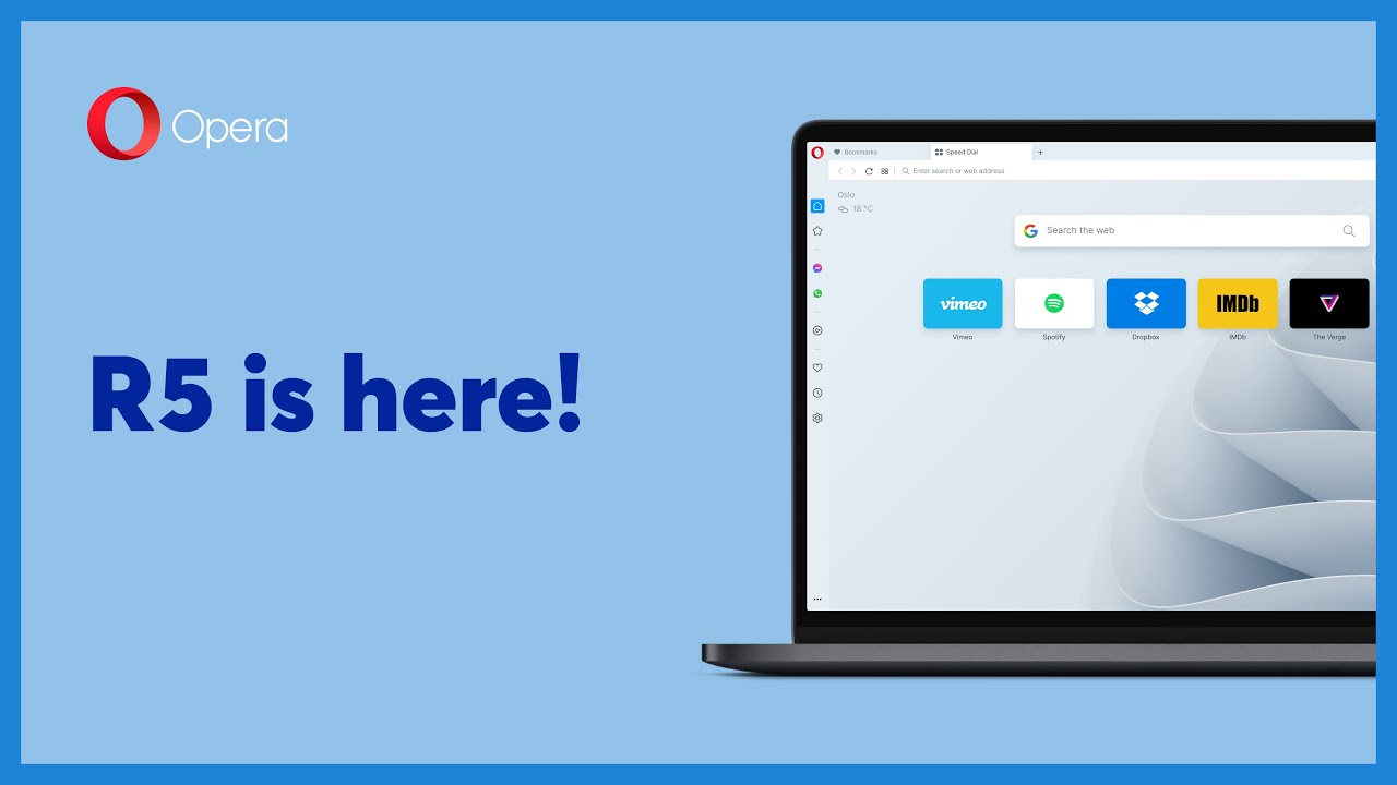 Version R5 of Opera now available, includes Pinboard, popout video call support, and more