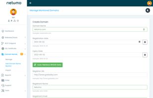 Creating a domain monitor