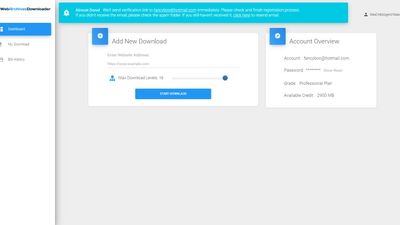 Dashboard for downloading