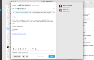 Compose window - note the optional task field