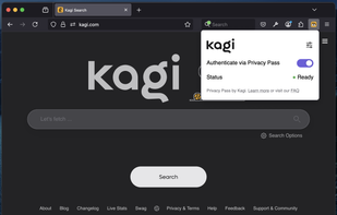 Kagi Privacy Pass screenshot 1