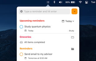 Menu bar app (Light Appearance)