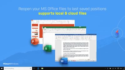 SmartWindows reopens MS Office files such as Word, Powerpoint, Excel, Project, Notepad, and Wordpad. It provides auto-arrangement support and restores applications at same position in a single click.