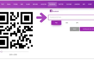 Convert your Facebook profile URL into QR Codes.